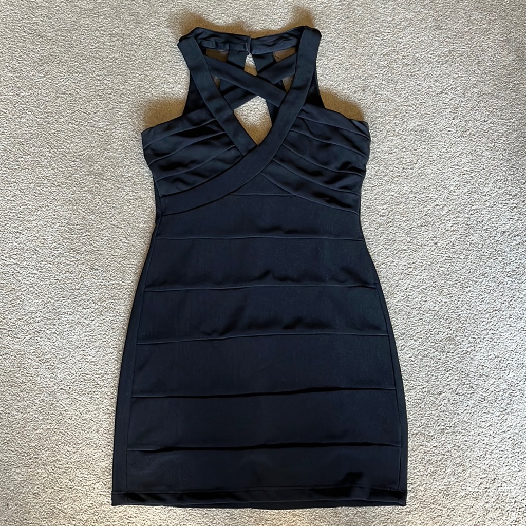 Crystal Doll Fitted Black Dress